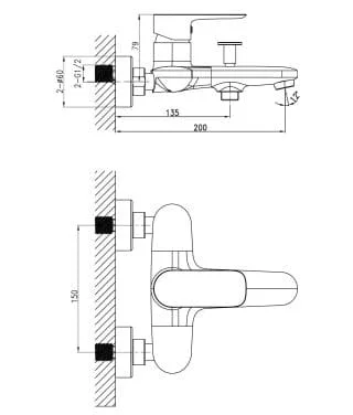 Bản vẽ sen tắm Huge H-6200S