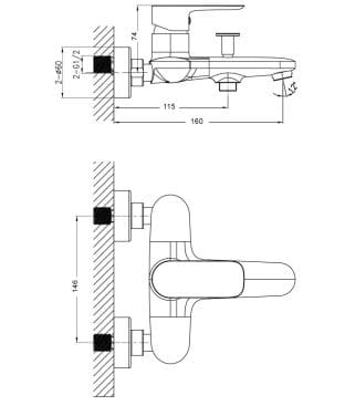 Bản vẽ sen tắm Huge H-6200S2