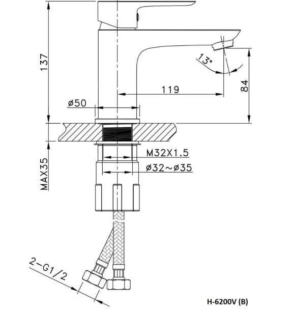 Vòi lavabo Huge H-6200V