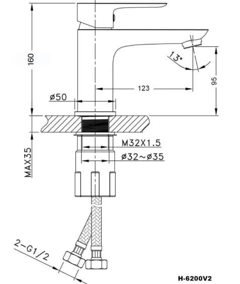 Vòi lavabo Huge H-6200V2