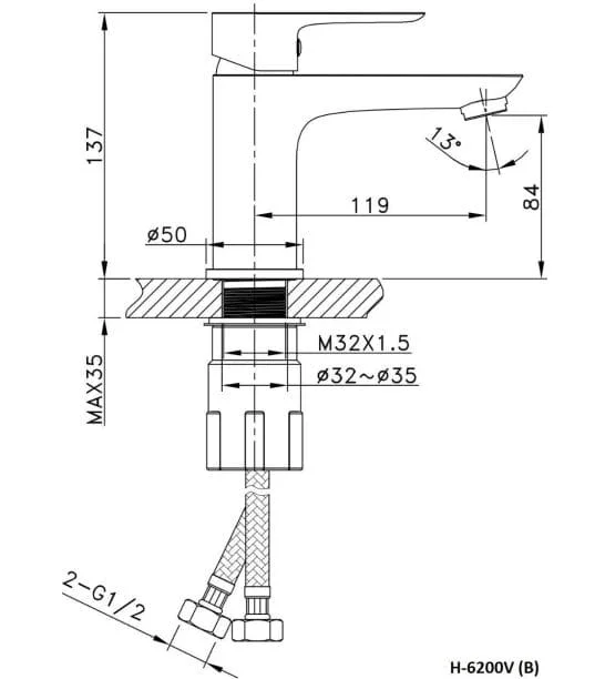 Vòi lavabo Huge H-6200VB2