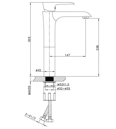 Vòi lavabo Huge H-6800A