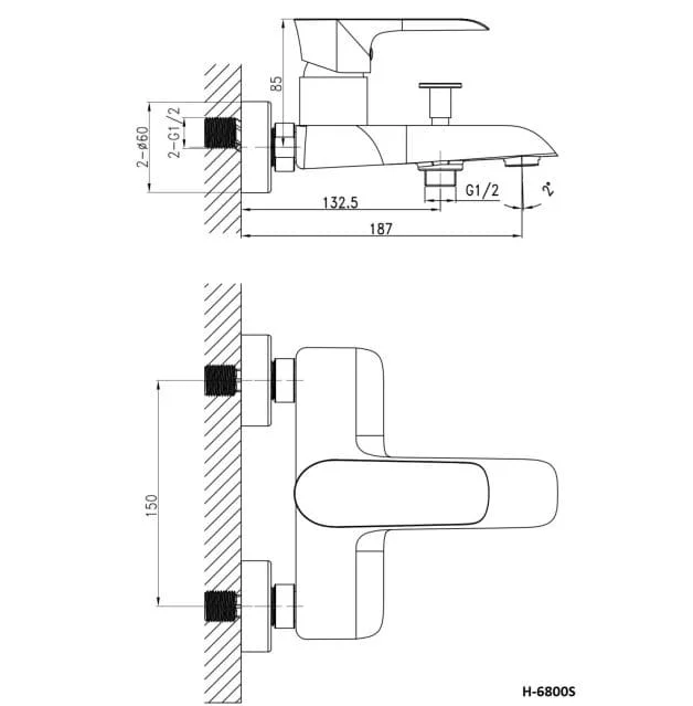 Bản vẽ sen tắm Huge H-6800S