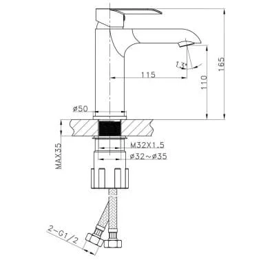 Vòi lavabo Huge H-6800V