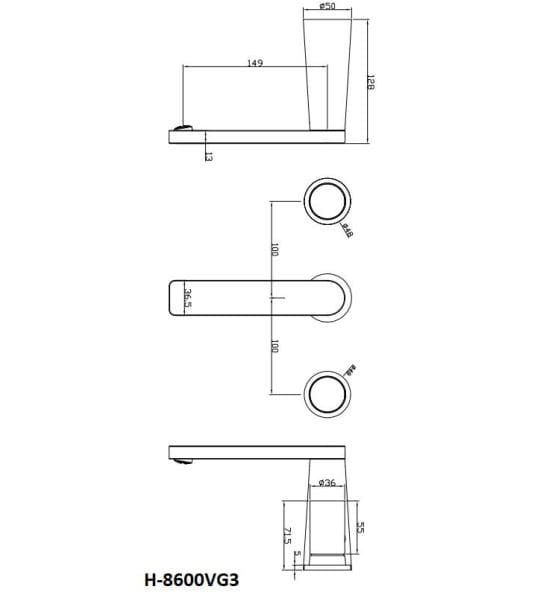 Vòi lavabo Huge H-8600VG-3