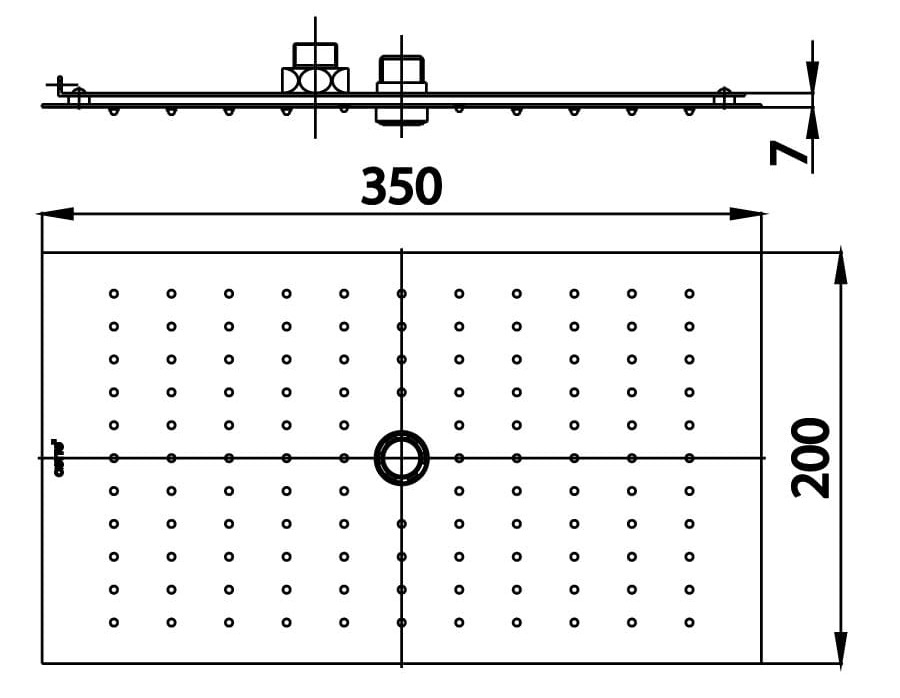 Bản vẽ Bát sen mưa âm trần COTTO ZF01LRC