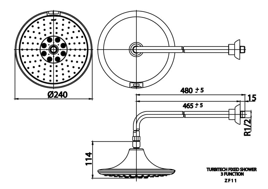 Bản vẽ Bát sen tắm gắn tường có đèn led COTTO ZF11