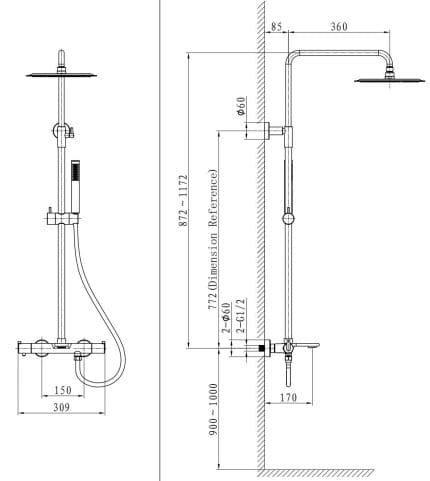 Bản vẽ sen tắm Huge H-S2666C