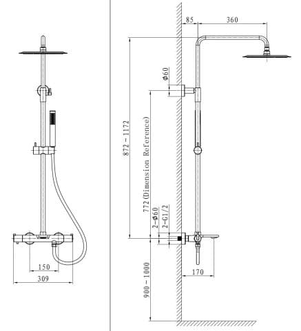 Bản vẽ sen tắm Huge H-S2666M