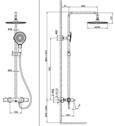 Bản vẽ sen tắm Huge H-S6666