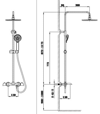 Bản vẽ sen tắm Huge H-S6866N