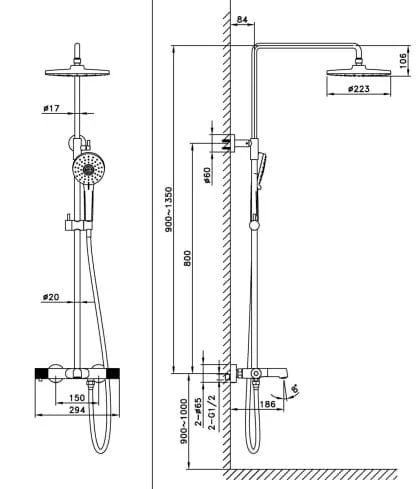 Bản vẽ sen tắm Huge H-S8666