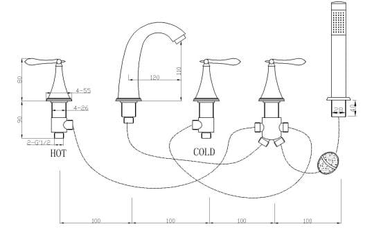 ản vẽ sen tắm Huge H-SBT566G