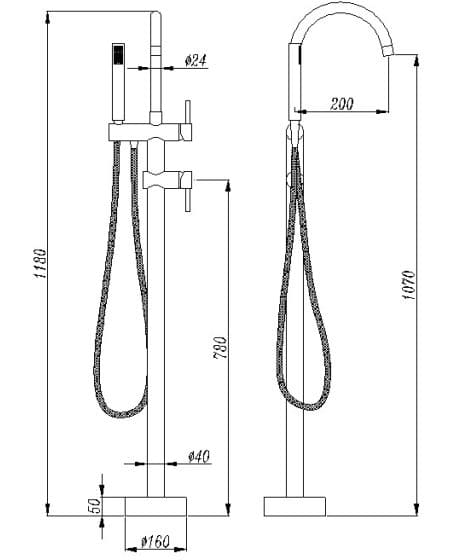 Bản vẽ sen tắm Huge H-SF666