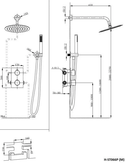 Bản vẽ sen tắm Huge H-ST066P