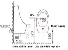 Bản vẽ bồn tiểu Huge H-TN015