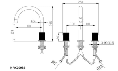 Vòi lavabo Huge H-VC200B2