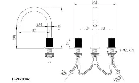 Vòi lavabo Huge H-VC200B2