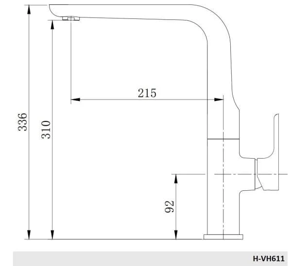 Bản vẽ vòi bếp Huge H-VH611