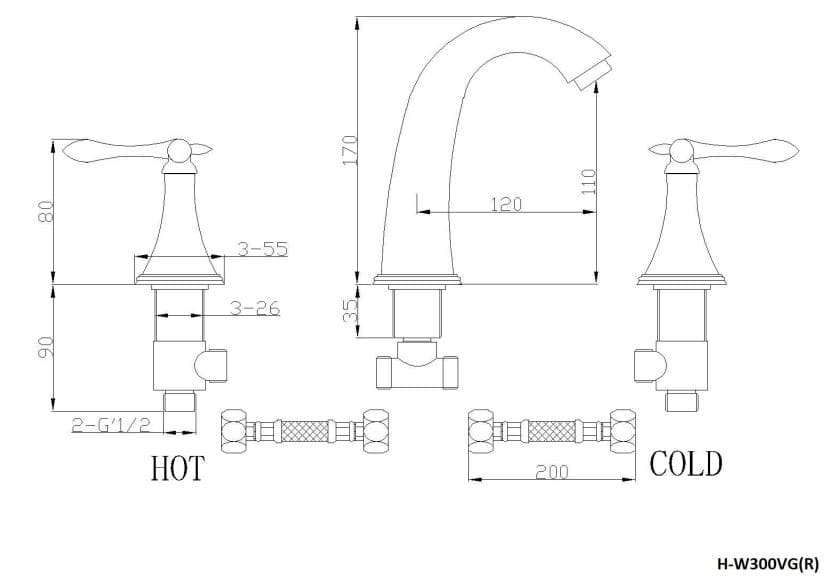 Vòi lavabo Huge H-W300VR