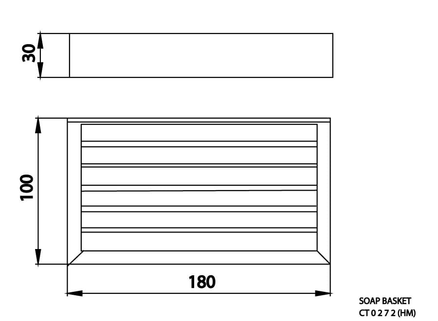 Bản vẽ Khay đựng xà phòng COTTO CT0272#BL(HM)