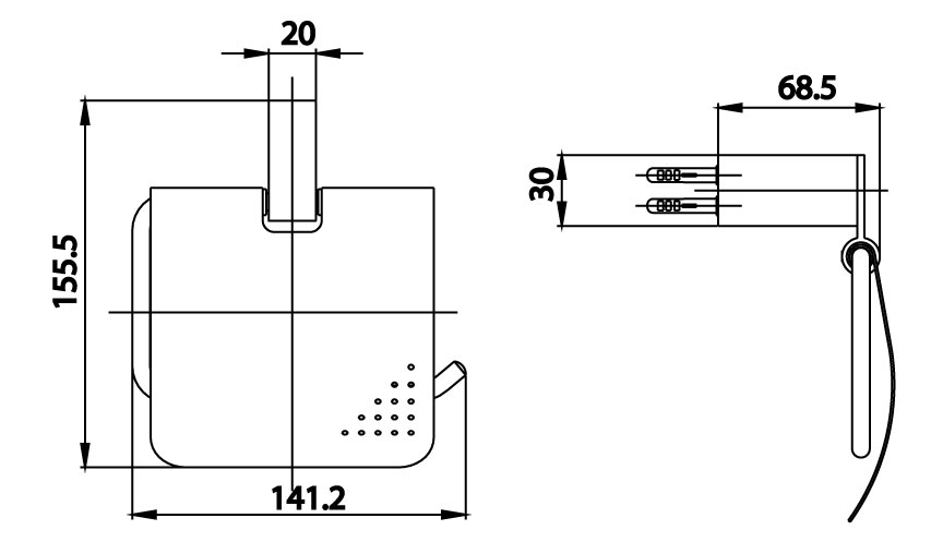 Bản vẽ Móc giấy vệ sinh COTTO CT0273#BN2(HM)