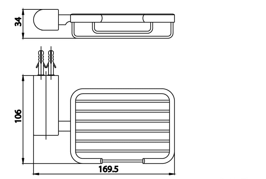 Bản vẽ Khay đựng xà phòng COTTO CT0282#GR2(HM)
