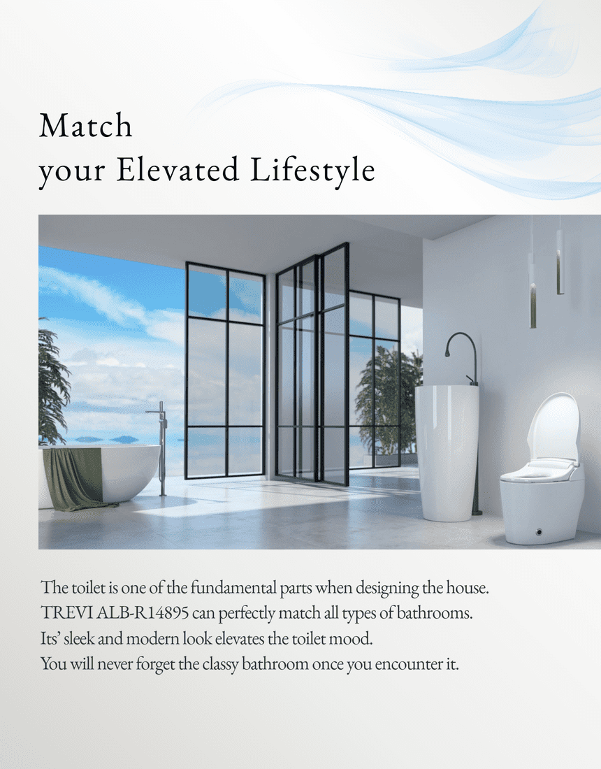 Bàn cầu điện tử Trevi ALB-R14895 sản xuất tại Hàn Quốc