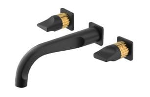 Vòi rửa mặt lavabo nóng lạnh 3 lỗ gắn tường COTTO CT2283C44#BLGR