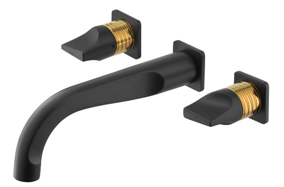 Vòi rửa mặt lavabo nóng lạnh 3 lỗ gắn tường COTTO CT2283C46#BLGR