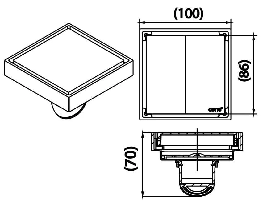 Bản vẽ Ga thoát sàn COTTO CT6405Z2P(HM)