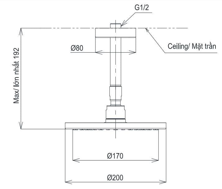 Bát sen gắn trần TOTO TBW07001A1