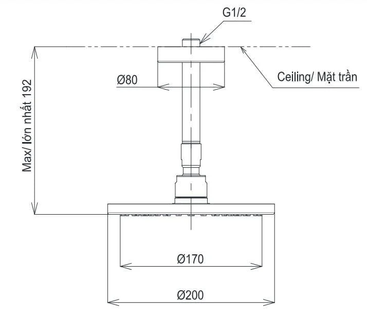 Bát sen gắn trần TOTO TBW07001A1