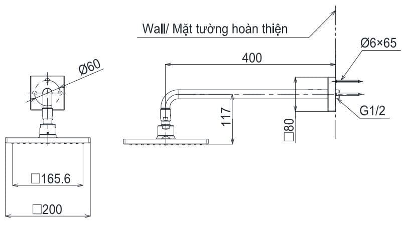 Bát sen gắn tường TOTO TBW08001A