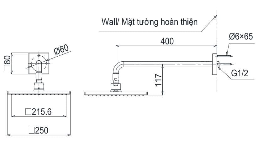 Bát sen gắn tường TOTO TBW08002A