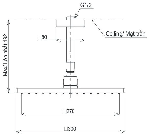 Bản vẽ Bát sen gắn trần TOTO TBW08003A1