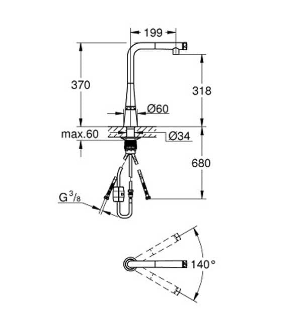 Vòi Chậu Rửa Bát Nóng Lạnh Đức Grohe 31593002