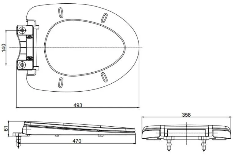 Bản vẽ Nắp bồn cầu đóng êm TOTO TC395VS#W