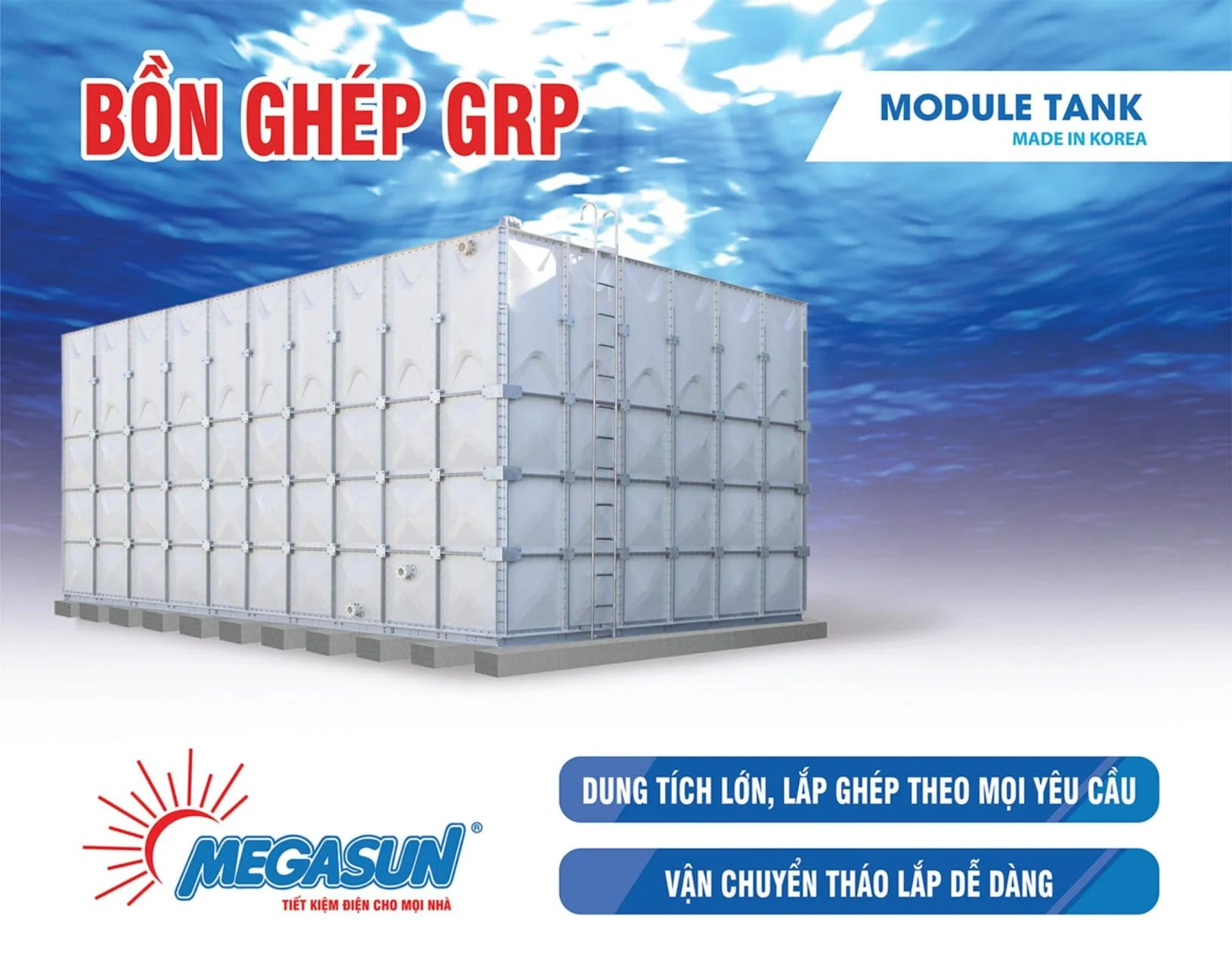 Bồn Nước Lắp Ghép Megasun GRP 10000L