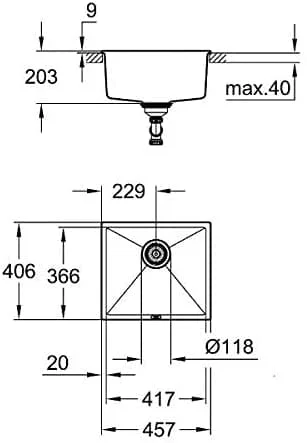 Chậu Rửa Bát 1 Hố Nhập Khẩu Đức Grohe 31504SD0