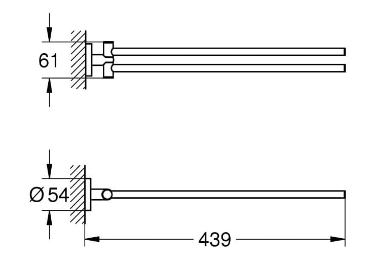 Bản vẽ Thanh Treo Khăn Nhập Khẩu Đức Grohe 40371DA1