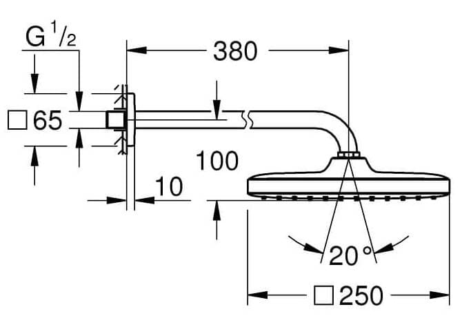 Bản vẽ Bát Sen Tắm Gắn Tường Đức Grohe 26663000