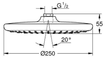Bản vẽ Bát Sen Tắm Gắn Trần Đức Grohe 26666000