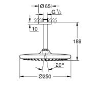 Bản vẽ Bát Sen Tắm Gắn Trần Đức Grohe 26669000