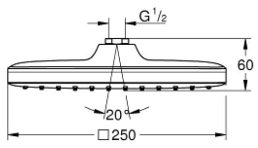 Bản vẽ Bát Sen Tắm Gắn Trần Đức Grohe 26685000