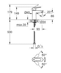 Vòi Chậu Lavabo Nóng Lạnh 1 Lỗ Đức Grohe 32858001