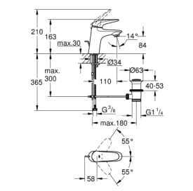 Vòi Chậu Lavabo Nóng Lạnh 1 Lỗ Đức Grohe 23708003