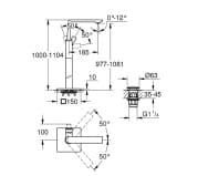 Bản vẽ Vòi Bồn Tắm Đặt Sàn Đức Grohe 23856001