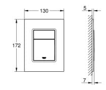 Bản vẽ Mặt Nút Nhấn Xả Bồn Cầu Nhập Khẩu Đức Grohe 37535AL0
