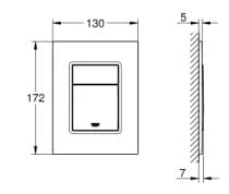 Bản vẽ Mặt Nút Nhấn Xả Bồn Cầu Nhập Khẩu Đức Grohe 37535AL0